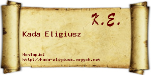Kada Eligiusz névjegykártya